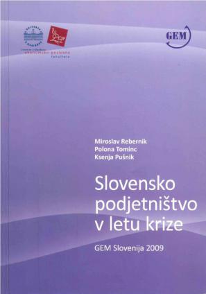 Naslovnica za Slovensko podjetništvo v letu krize: GEM Slovenija 2009