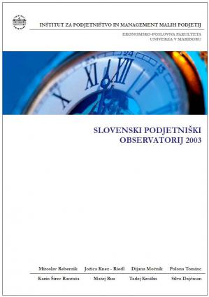 Naslovnica za Slovenski podjetniški observatorij 2003 