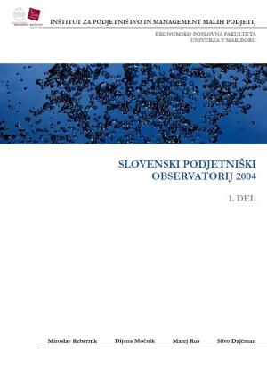 Naslovnica za Slovenski podjetniški observatorij 2004. Del 1