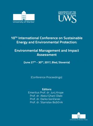 Naslovnica za Environmental management and impact assessment : (conference proceedings) / 10th International Conference on Sustainable Energy and Environmental Protection, (June 27th-30th, 2017, Bled, Slovenia)