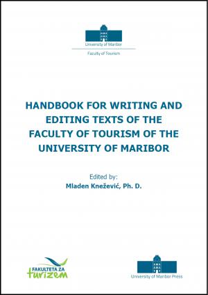 Naslovnica za Handbook for writing and editing texts of the Faculty of tourism of the University of Maribor
