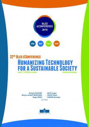 Naslovnica za Conference proceedings / 32nd Bled eConference Humanizing Technology for a Sustainable Society, June 16 - 19, 2019, Bled