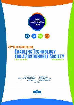 Naslovnica za 33rd Bled eConference – Enabling Technology for a Sustainable Society: June 28 – 29, 2020, Online Conference Proceedings