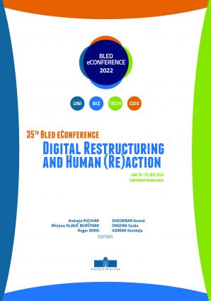 Naslovnica za 35th Bled eConference – Digital Restructuring and Human (Re)action: June 26 – 29, 2022, Bled, Slovenia, Conference Proceedings