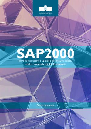 Naslovnica za SAP2000: Priročnik za začetno uporabo pri linearni statični analizi ravninskih linijskih konstrukcij